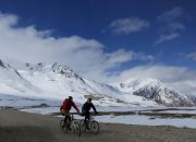 Cycle Pakistan Kyrgzstan China lakeside cycle